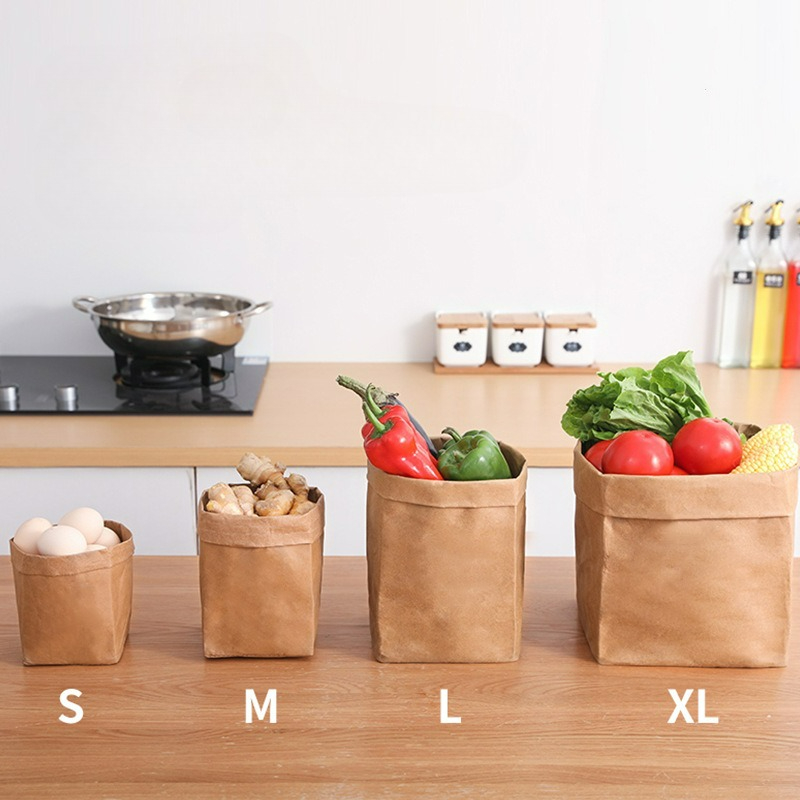 Food Storage Reusable Bags - Kantong Kertas Kraft Kantong Penyimpanan Kertas