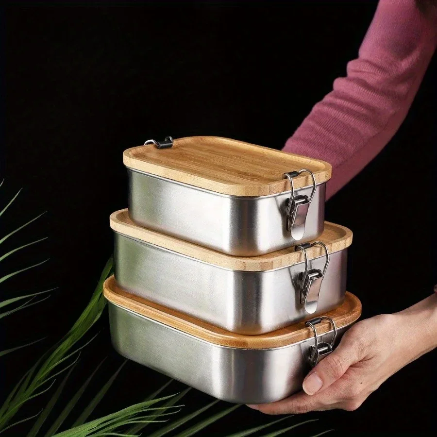Food Storage Underground - Kotak Makan Siang Tutup Bambu Stainless