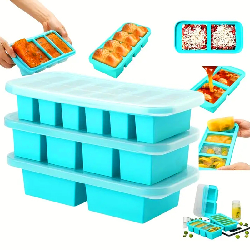 Food Storage Prep Containers - Cetakan Baki Beku Silikon 2 atau