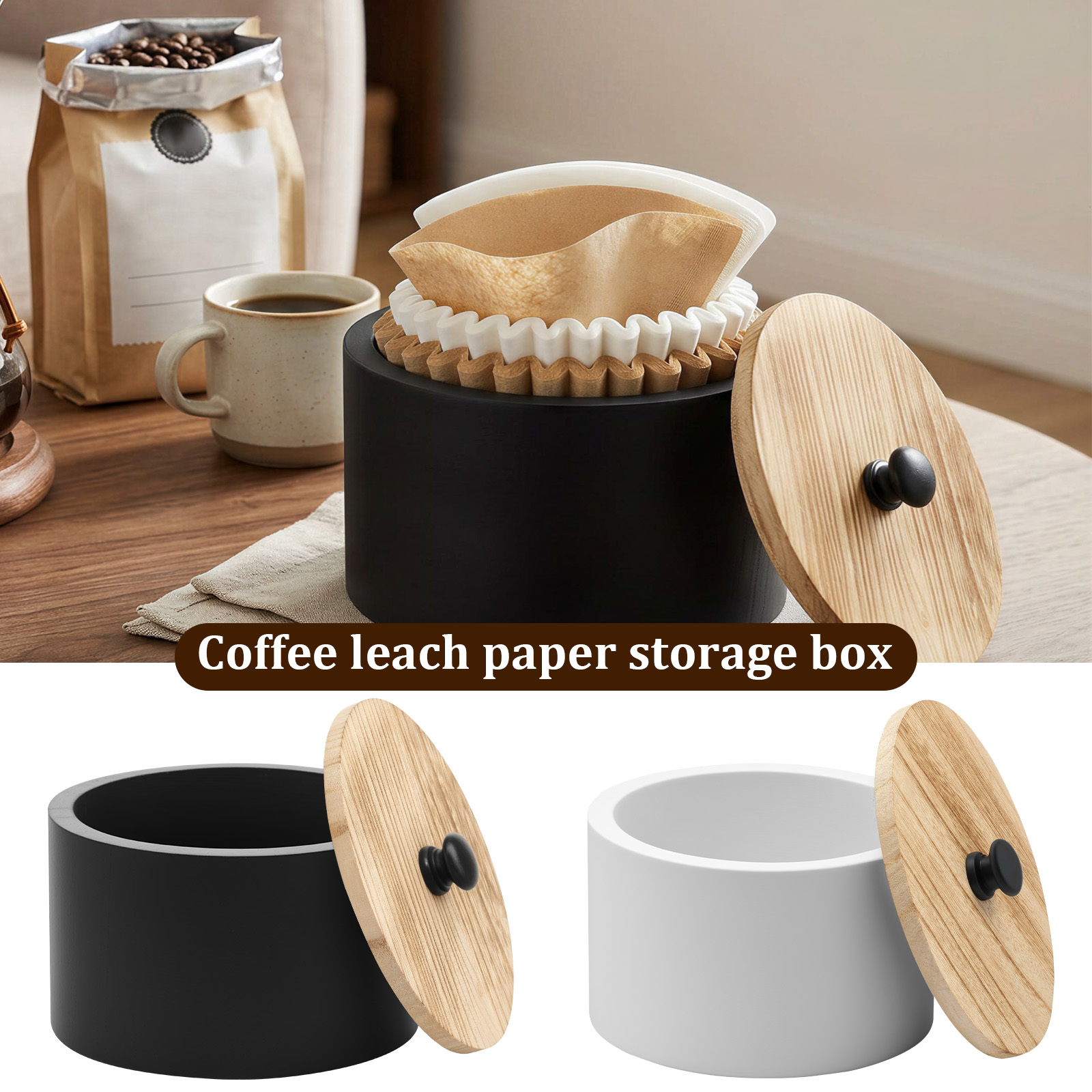Food Storage Reusable Bags - Tempat Penyimpanan Filter Kopi Kayu dengan