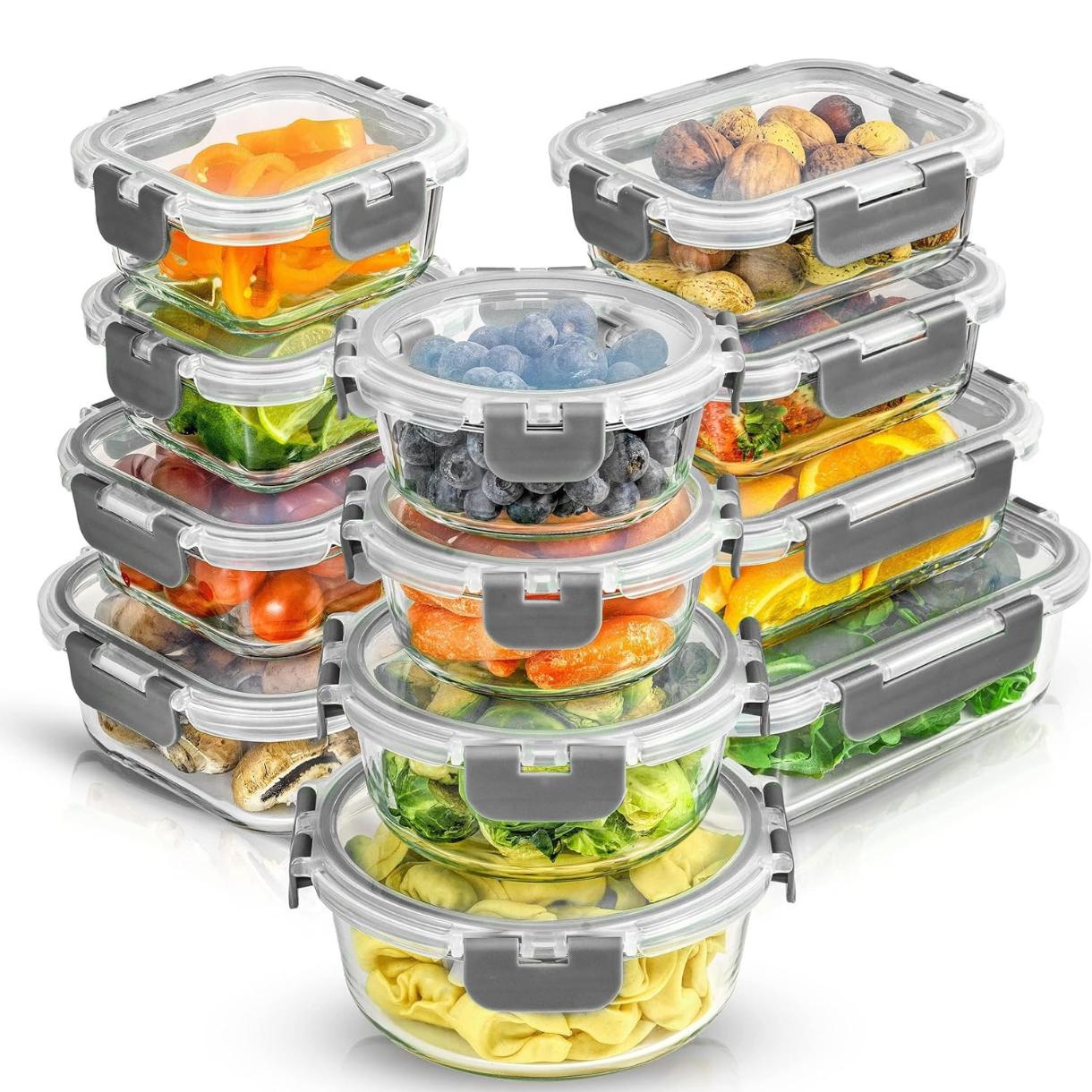 Food Storage Tupperware - 24 buah Wadah Penyimpanan Kaca Borosilikat