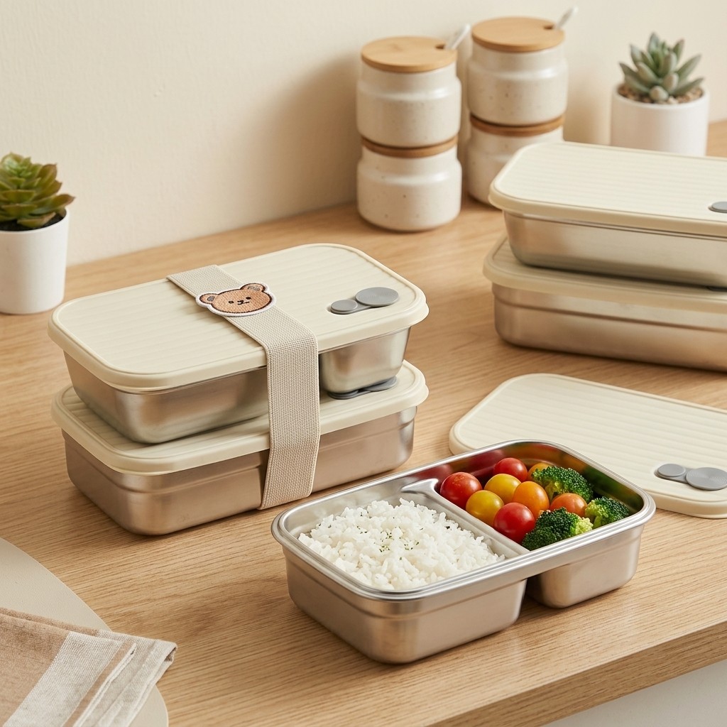 Kotak Bento Stainless Steel, K - Food Storage Prep Containers ulasan dan harga