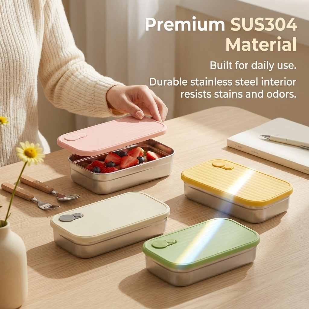 Kotak Bento Stainless Steel, K - Food Storage Prep Containers ulasan dan harga