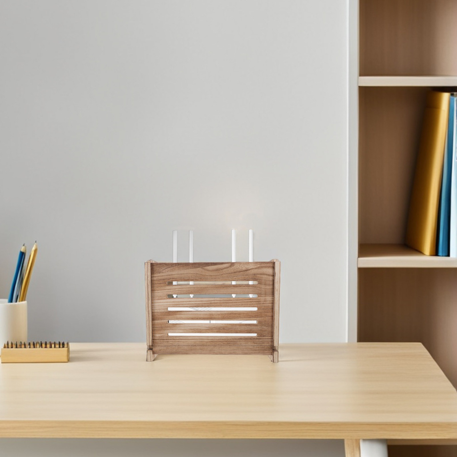 Kotak Penyimpanan Router Kayu  - Food Storage Management ulasan dan harga