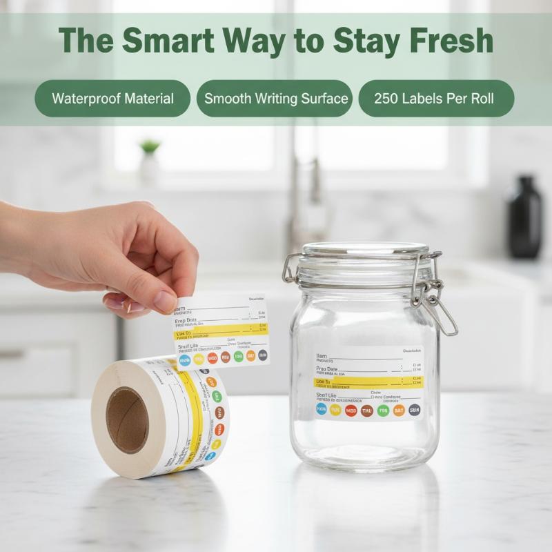 Label Tanggal Makanan 250 Pcs  - Food Storage Prep Containers ulasan dan harga