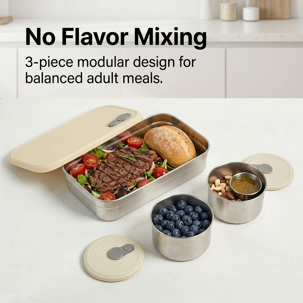 Kotak Bento dari Baja Anti Kar - Food Storage Prep Containers ulasan dan harga