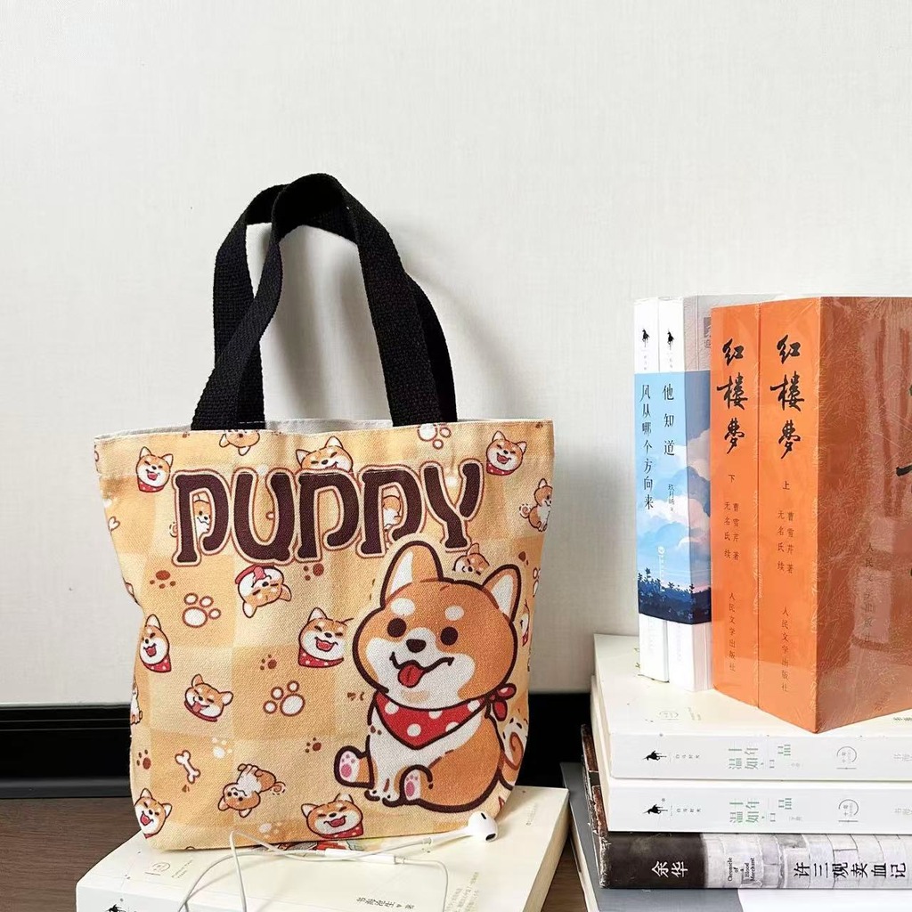 Tas Makan Siang Kanvas Motif H - Food Storage Reusable Bags ulasan dan harga