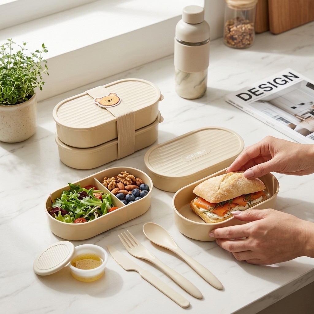 Kotak Makan Oval Dua Lapis Den - Food Storage Safe ulasan dan harga