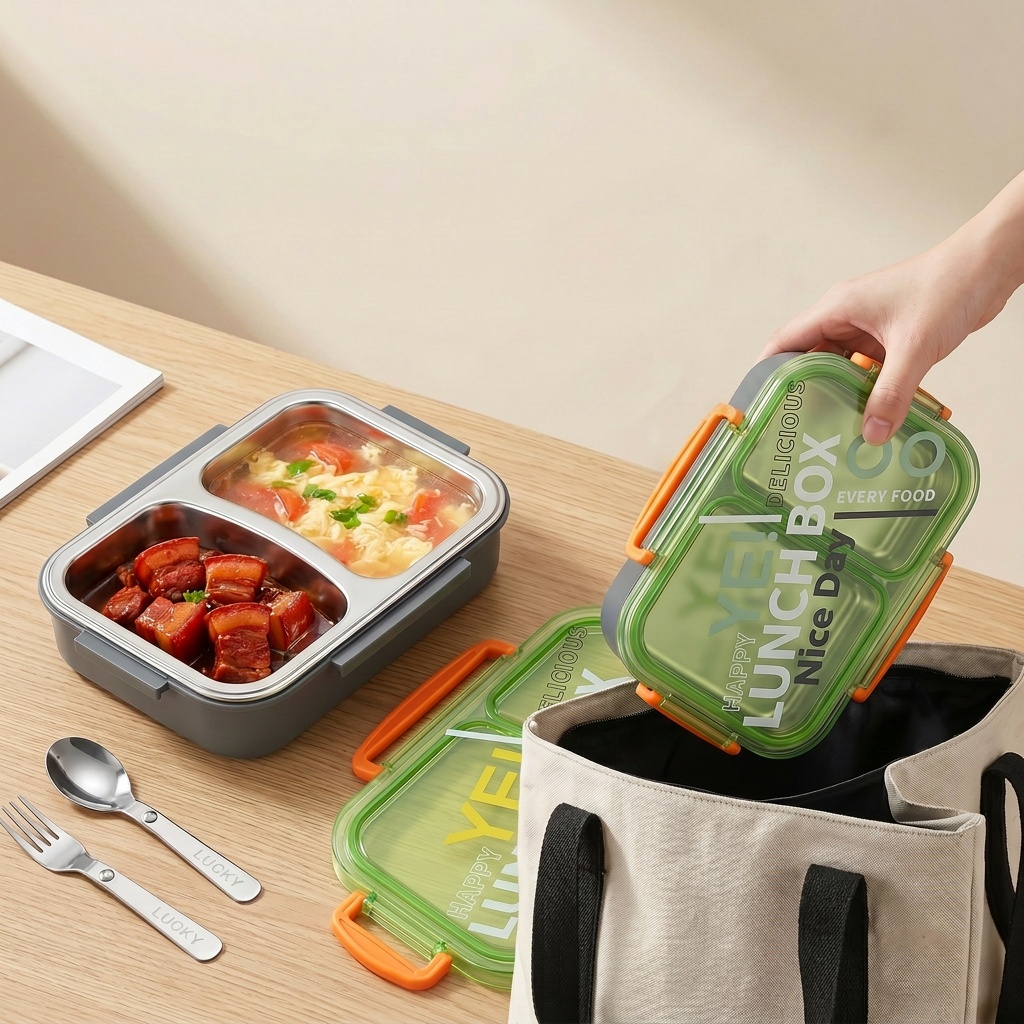 Kotak Makan Bento Stainless St - Food Storage Prep Containers ulasan dan harga